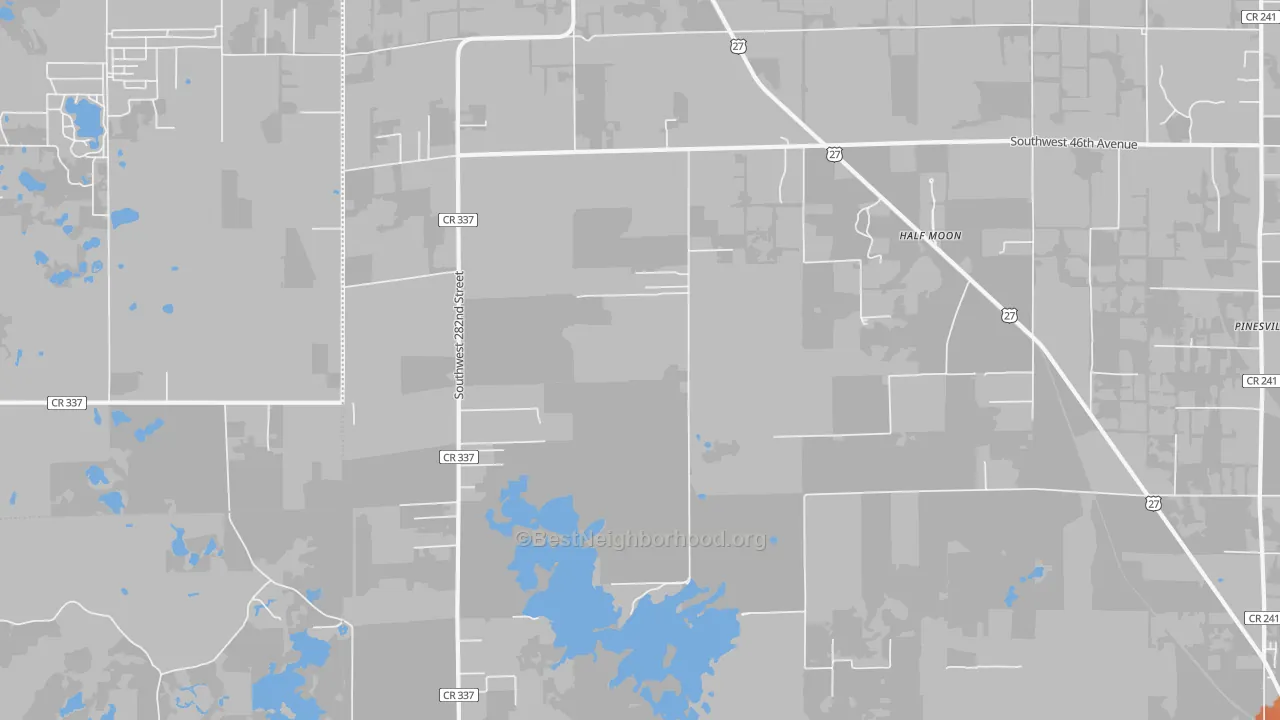 Bike Grade map of Half Moon, FL