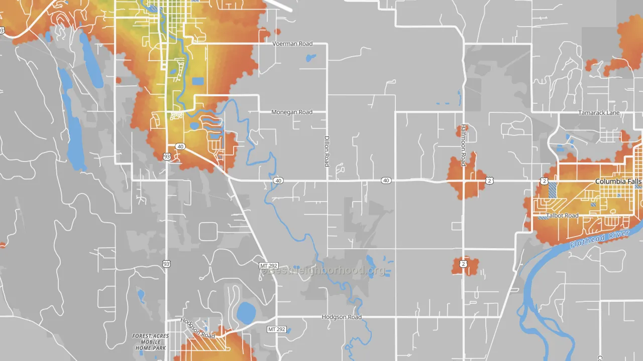 Bike Grade map of Halfmoon, MT