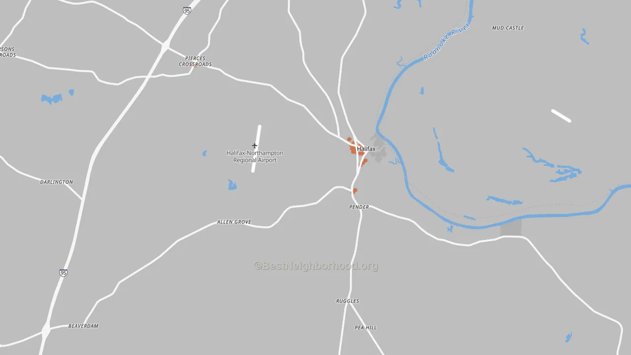 Bike Grade map of Halifax, NC