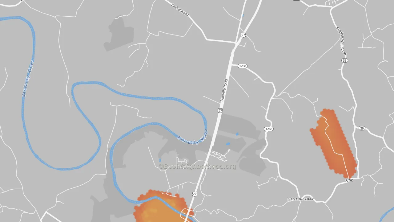 Bike Grade map of Hall, KY
