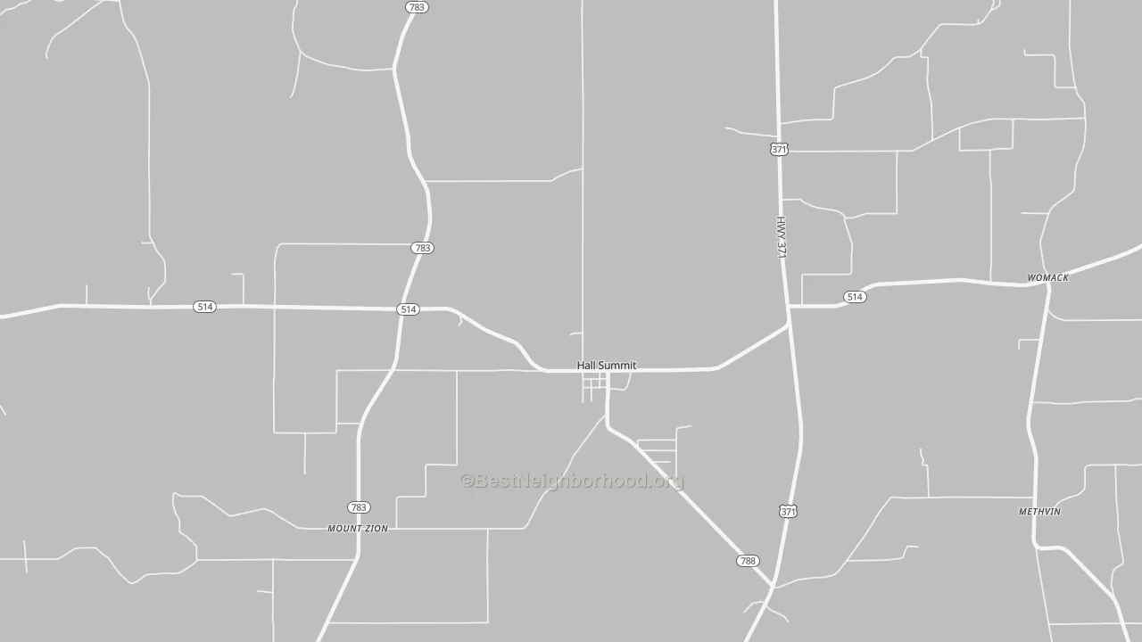 Bike Grade map of Hall Summit, LA