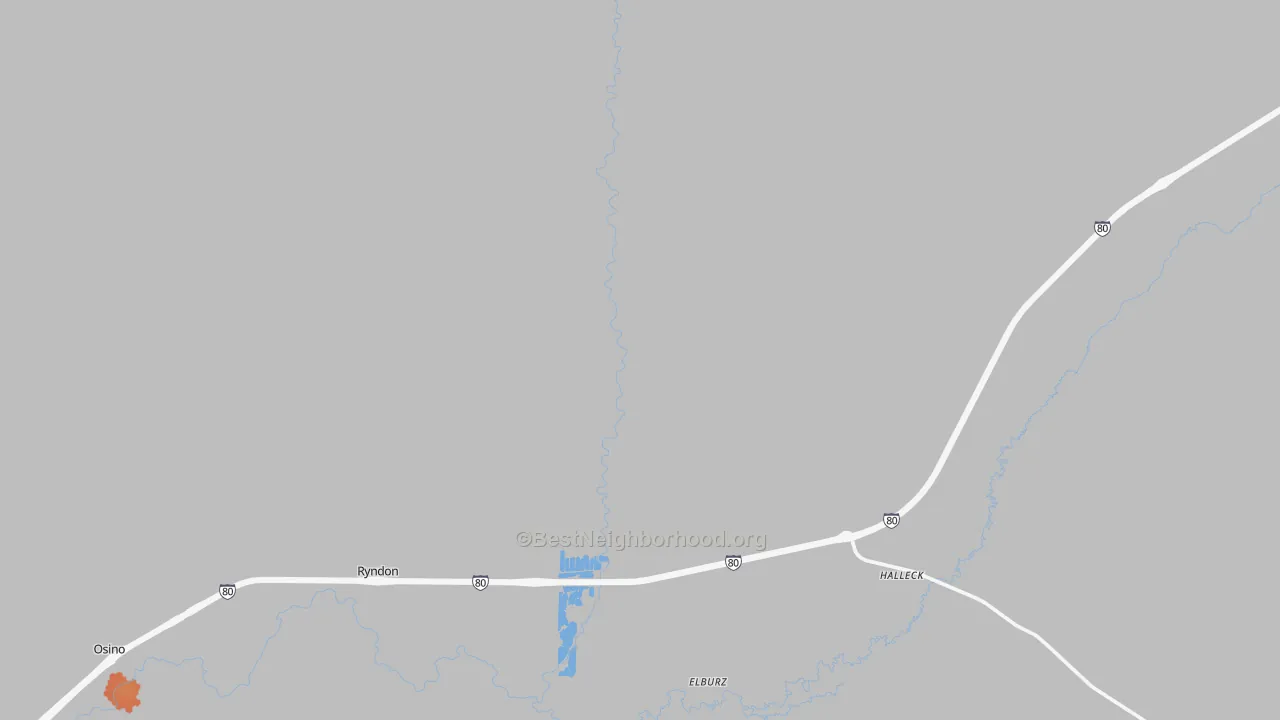 Bike Grade map of Halleck, NV