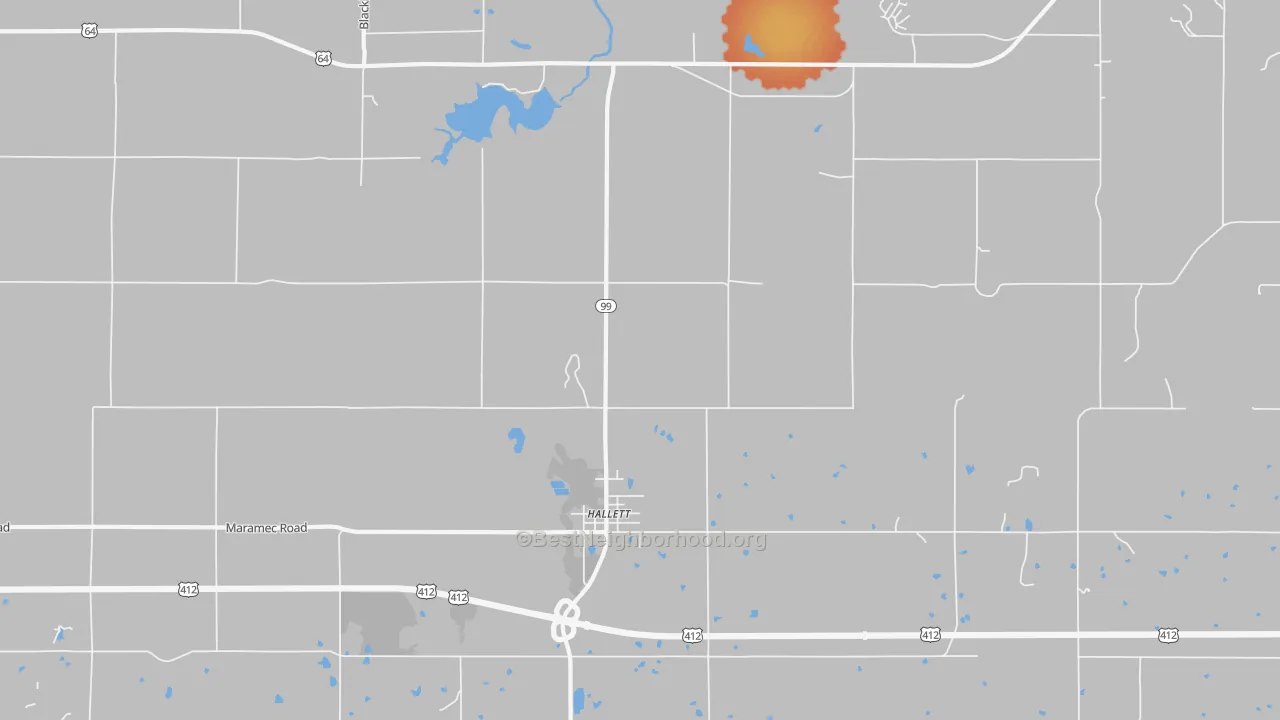 Bike Grade map of Hallett, OK