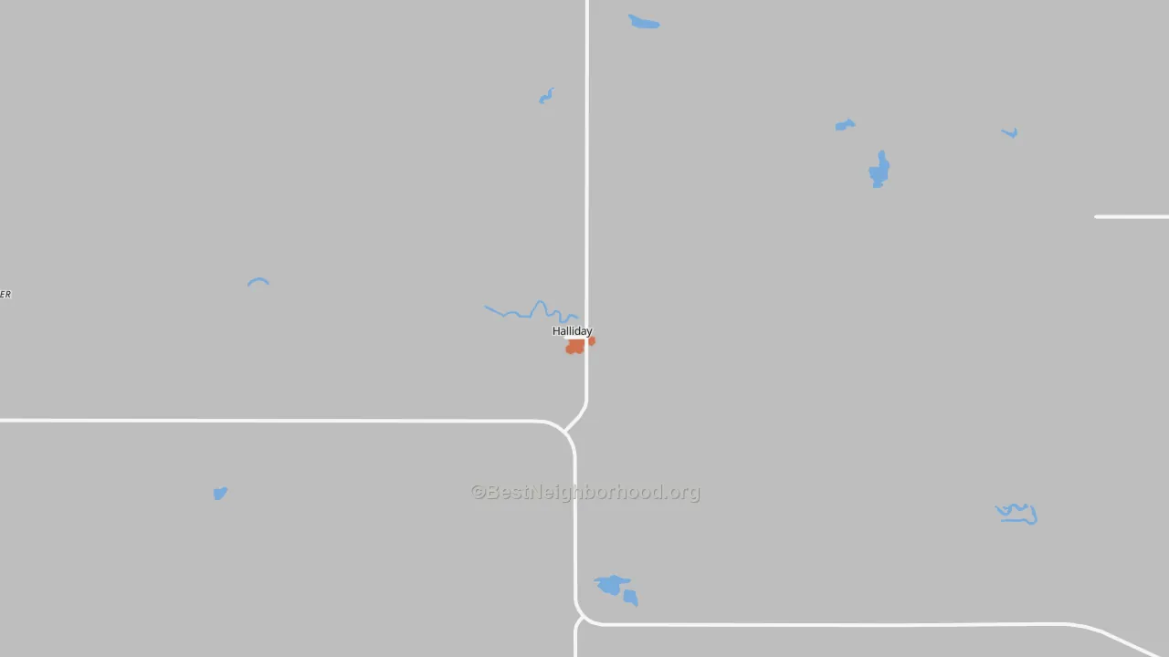 Bike Grade map of Halliday, ND