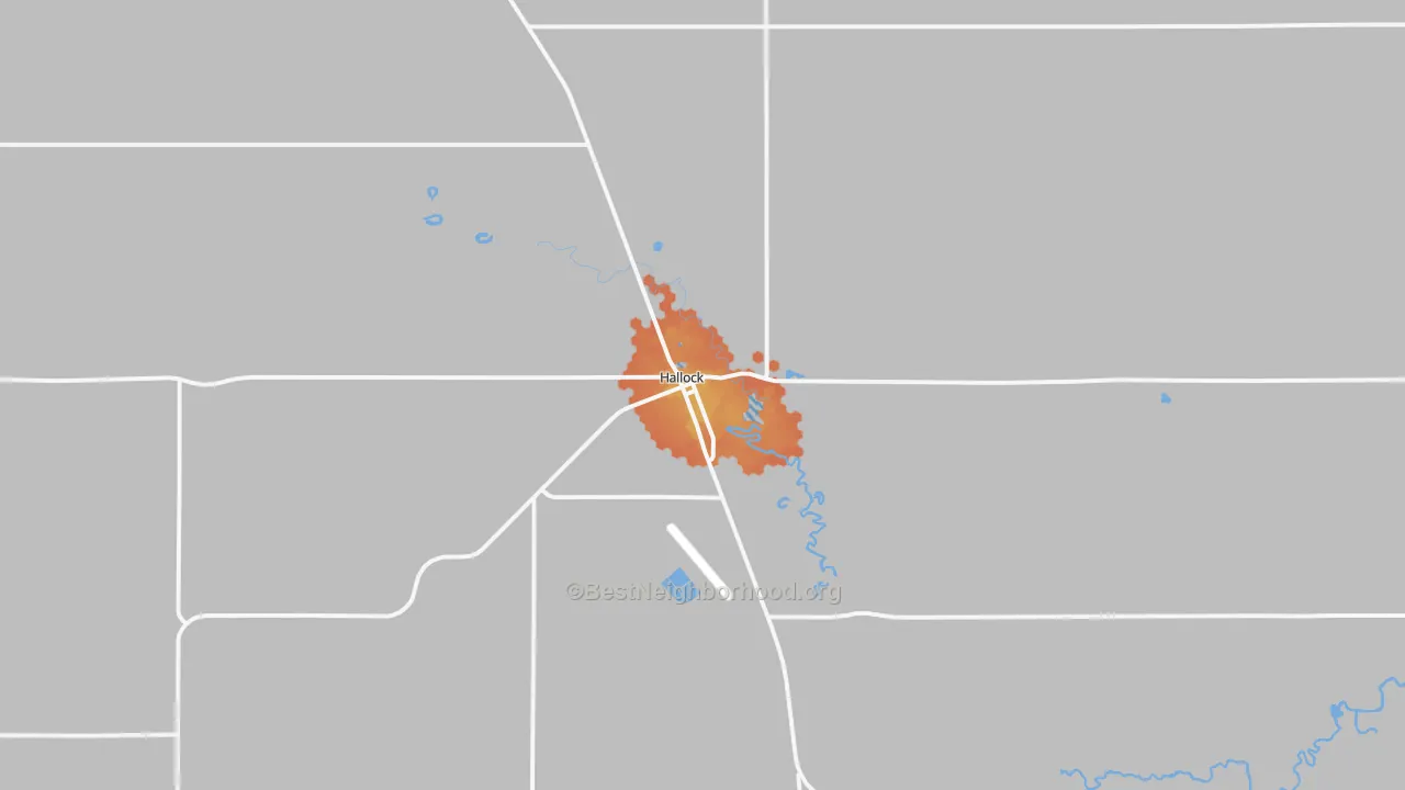Bike Grade map of Hallock, MN