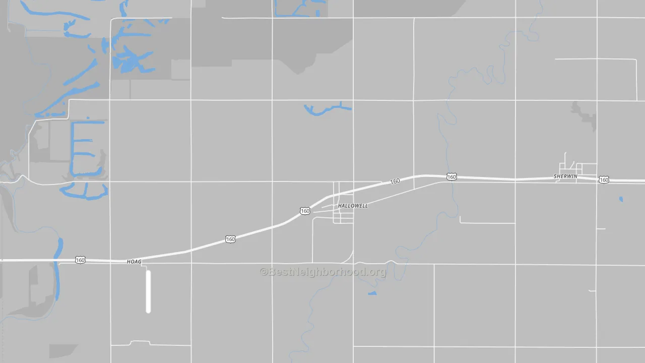 Bike Grade map of Hallowell, KS