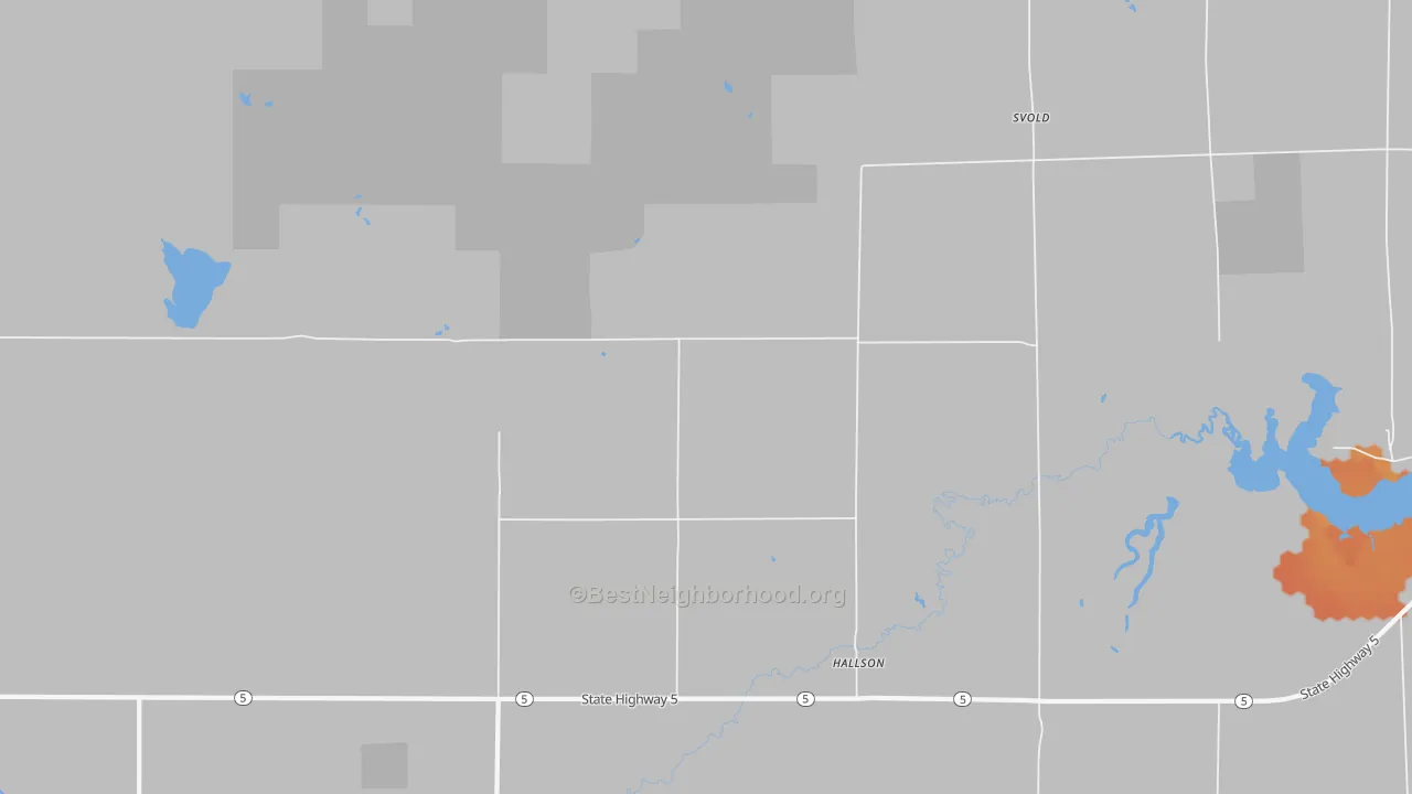 Bike Grade map of Hallson, ND