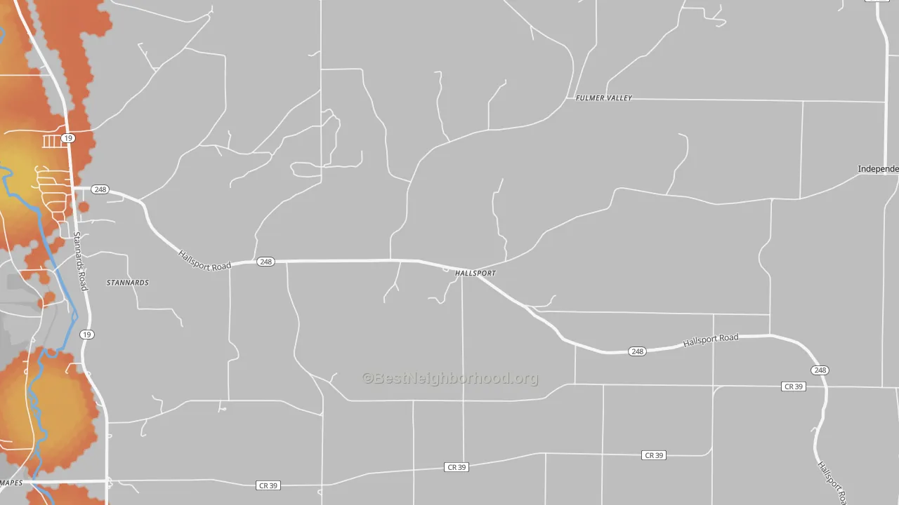 Bike Grade map of Hallsport, NY
