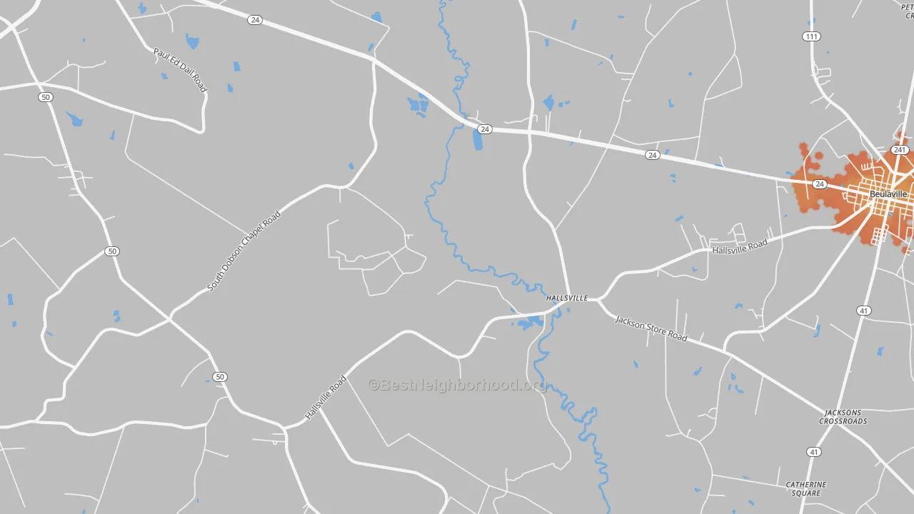 Bike Grade map of Hallsville, NC