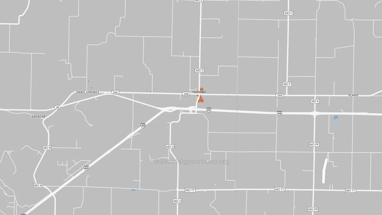 Bike Grade map of Halltown, MO