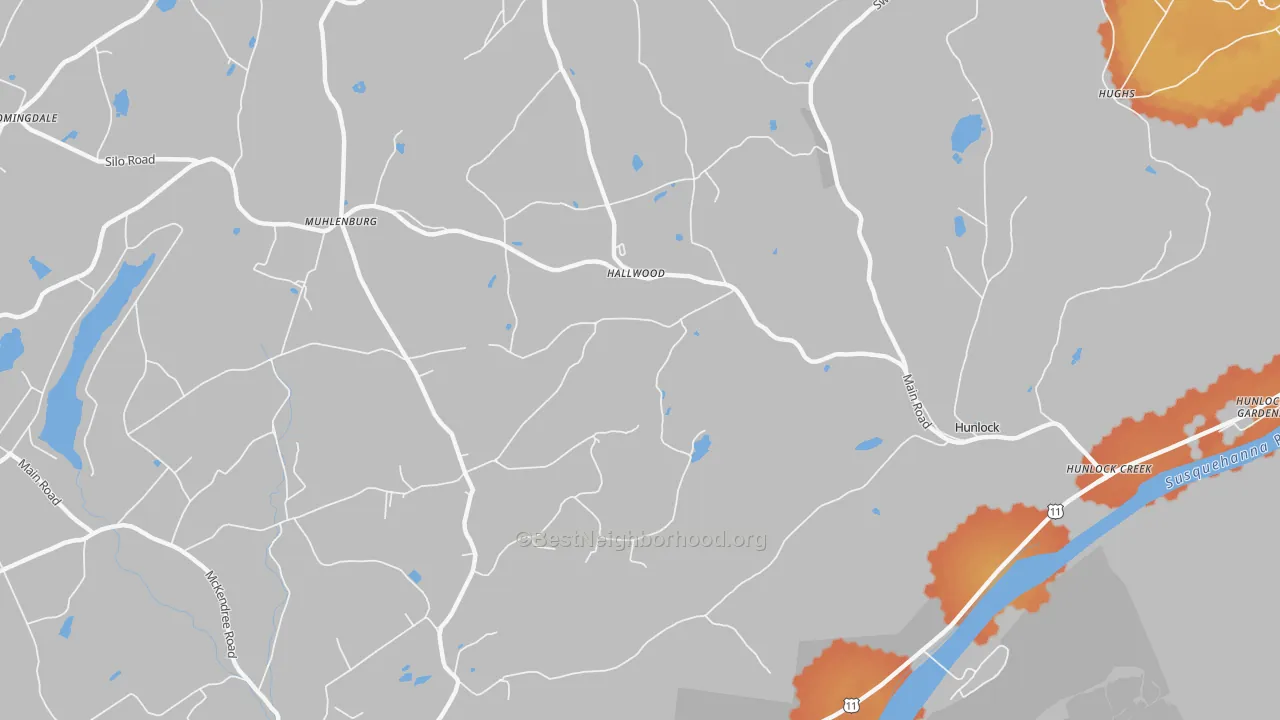 Bike Grade map of Hallwood, PA