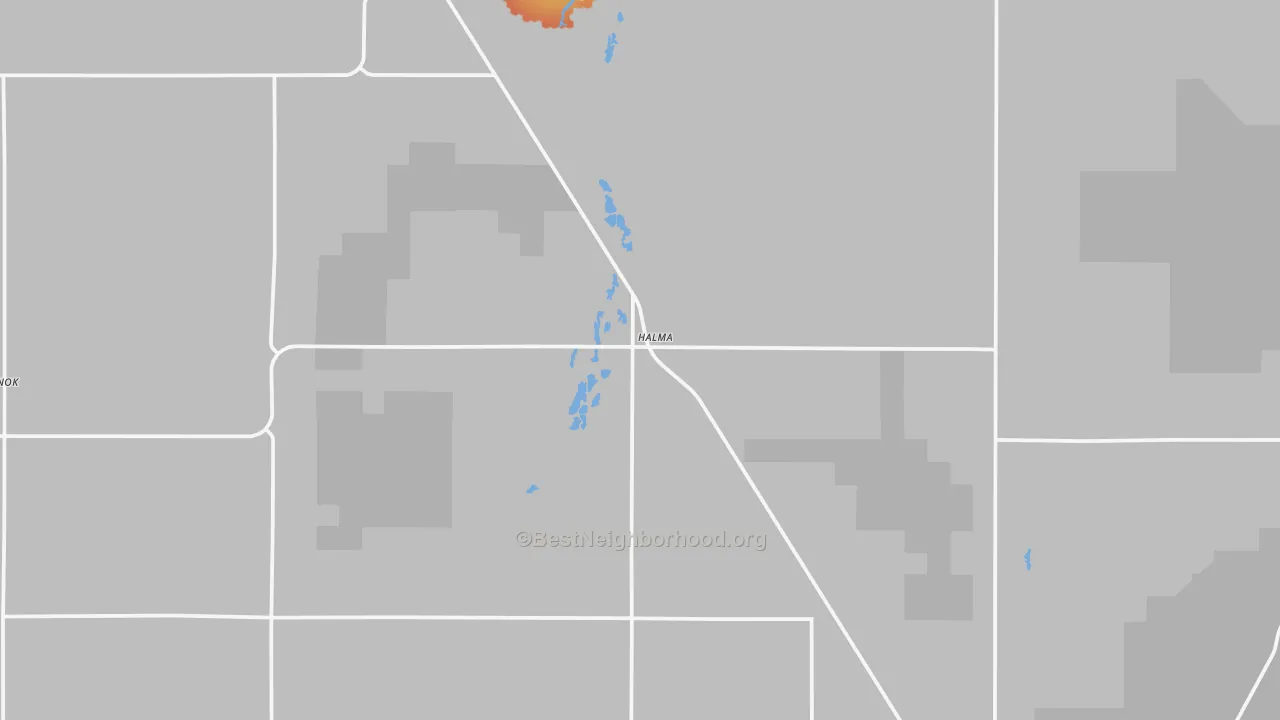 Bike Grade map of Halma, MN