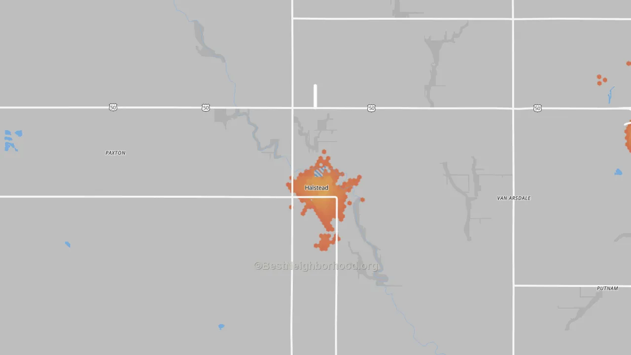 Bike Grade map of Halstead, KS