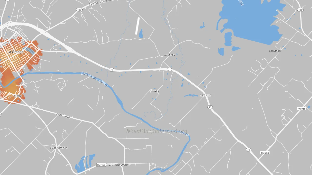 Bike Grade map of Halsted, TX
