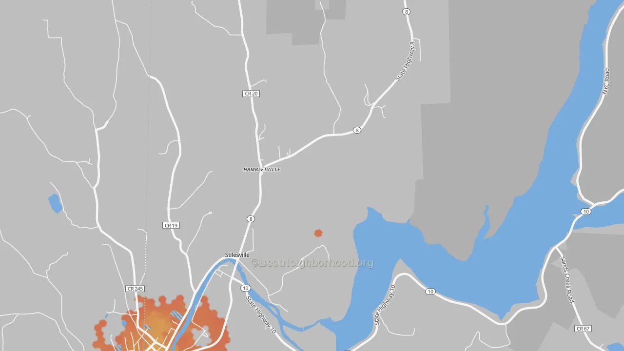 Bike Grade map of Hambletville, NY