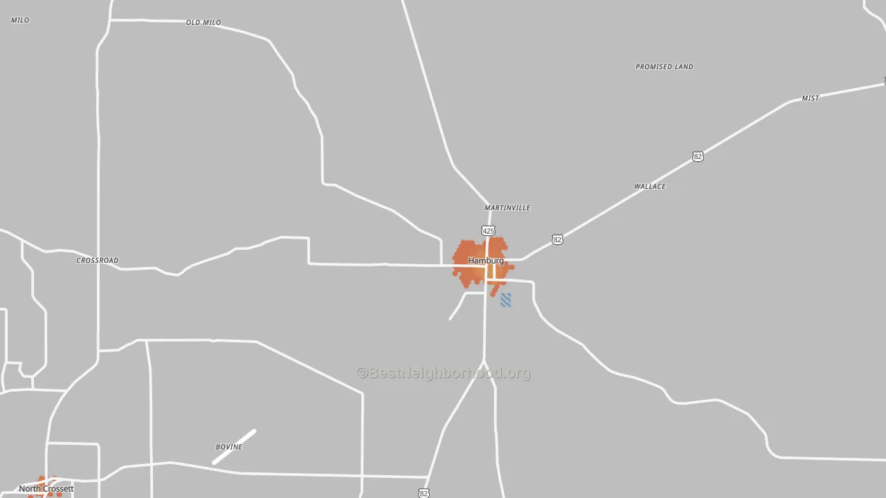 Bike Grade map of Hamburg, AR