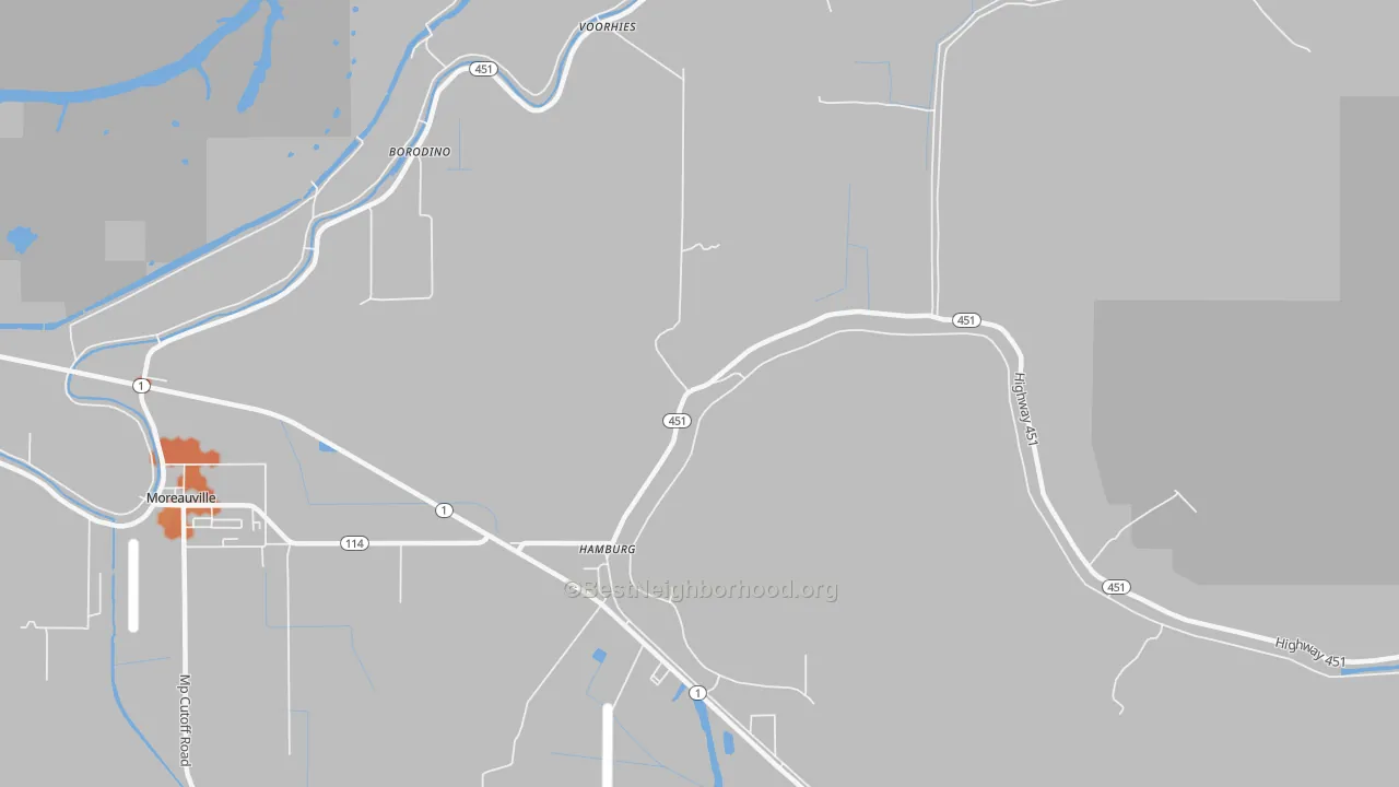 Bike Grade map of Hamburg, LA