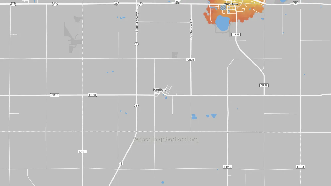 Bike Grade map of Hamburg, MN