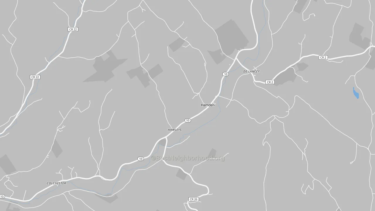 Bike Grade map of Hamden, NY