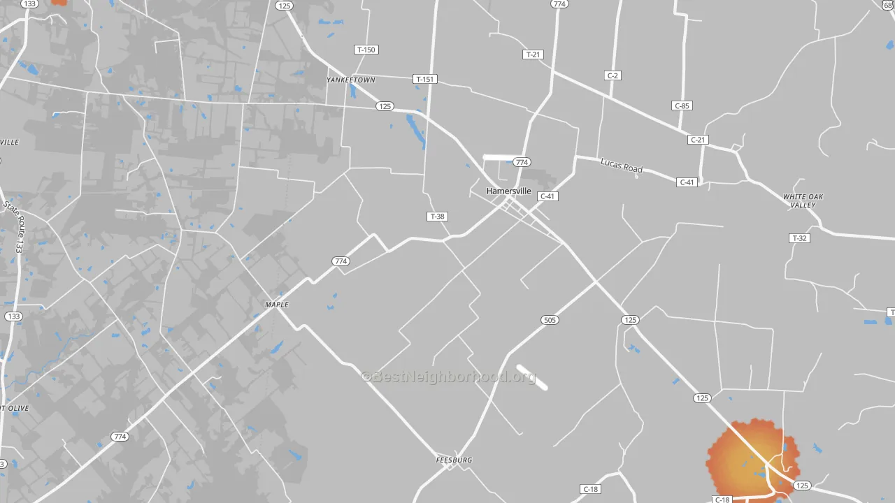 Bike Grade map of Hamersville, OH