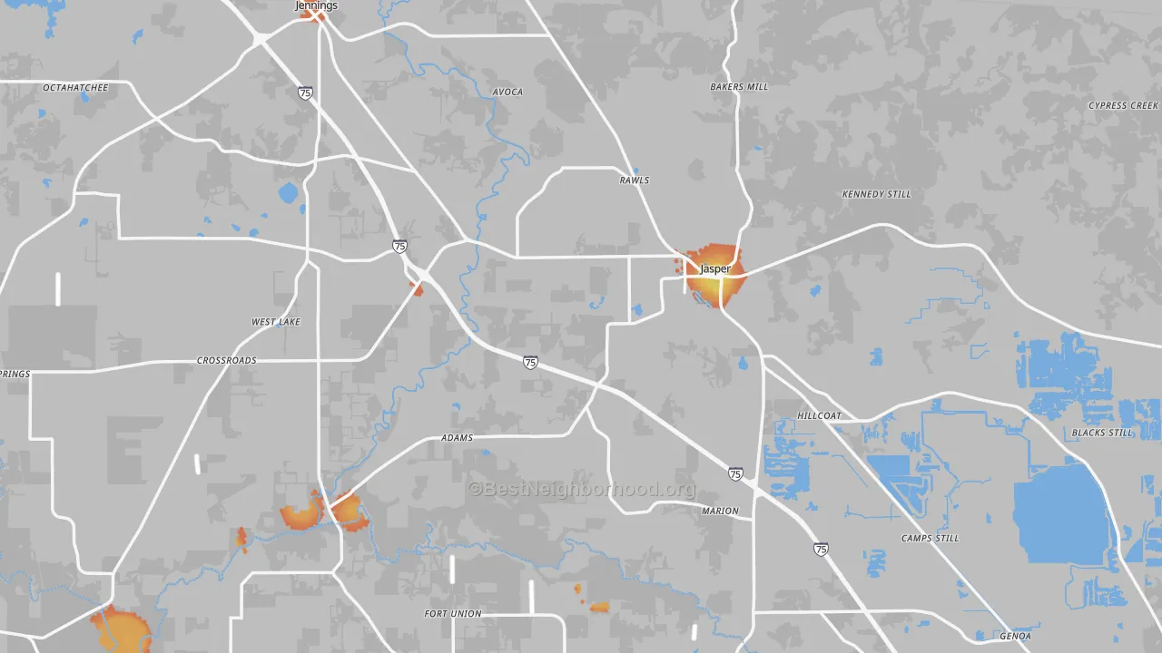 Bike Grade map of Hamilton County, FL