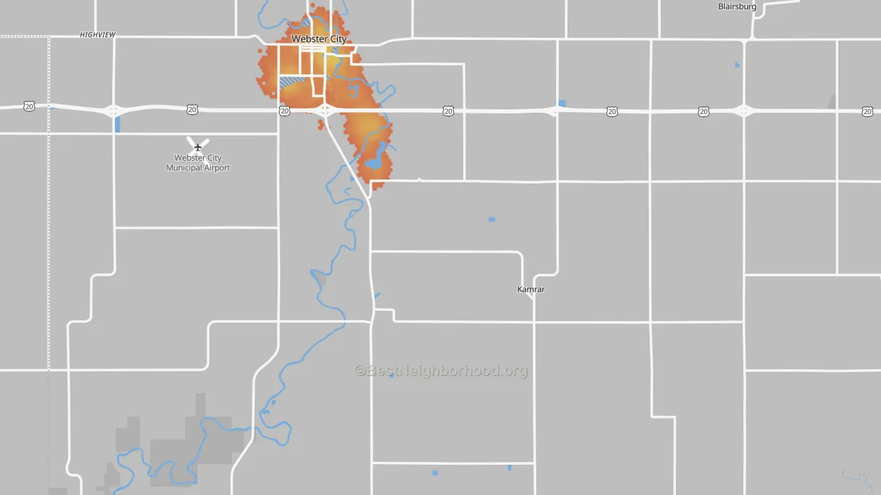 Bike Grade map of Hamilton County, IA