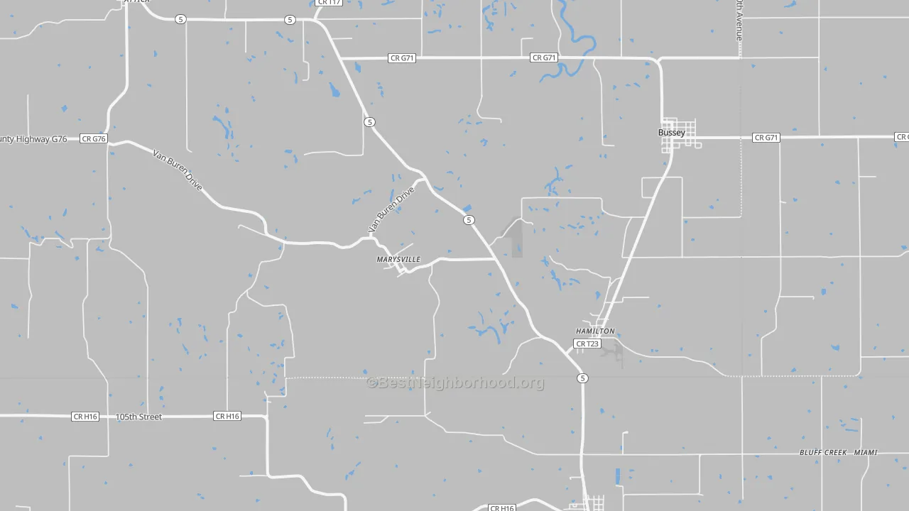 Bike Grade map of Hamilton, IA