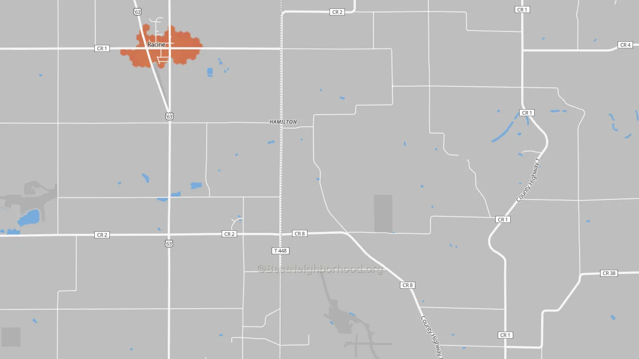 Bike Grade map of Hamilton, MN