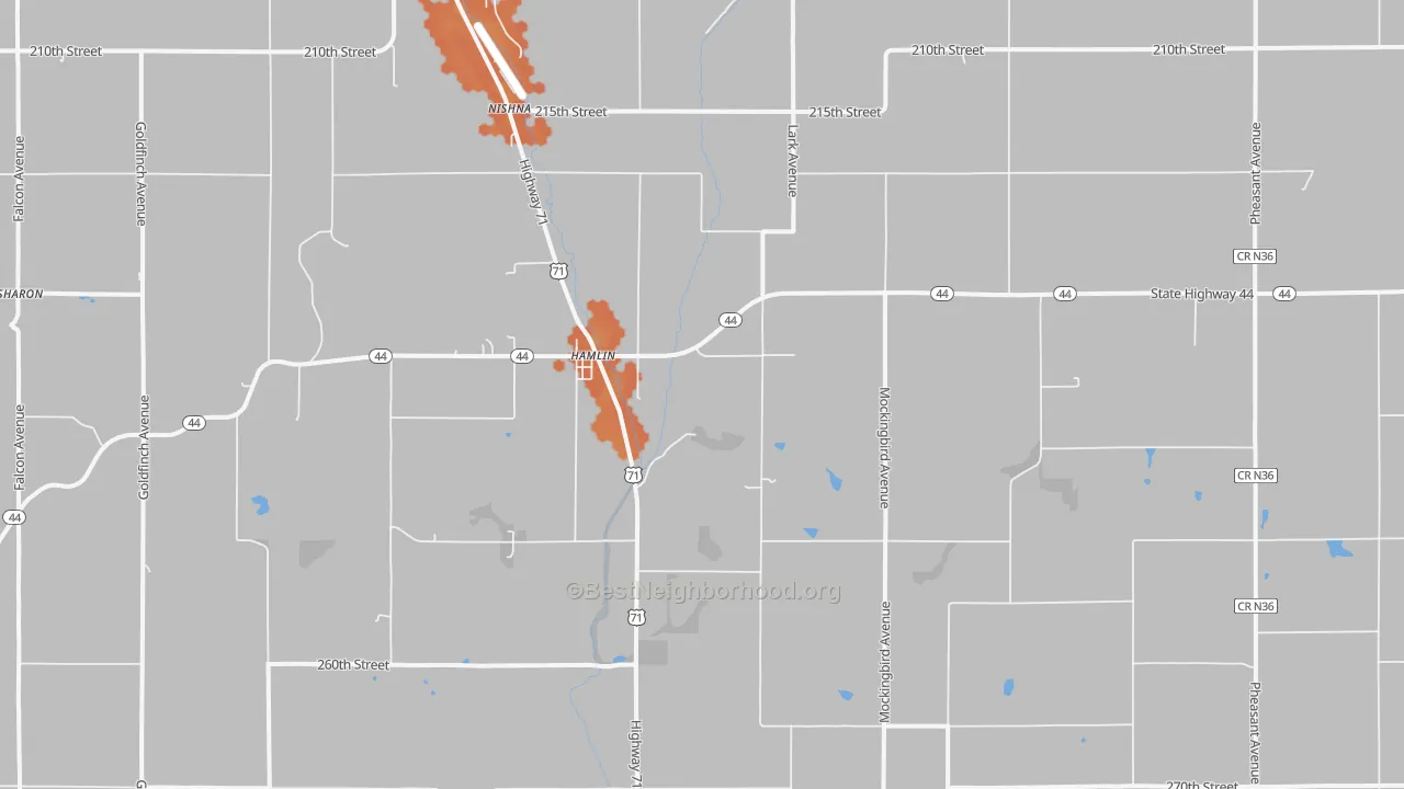 Bike Grade map of Hamlin, IA