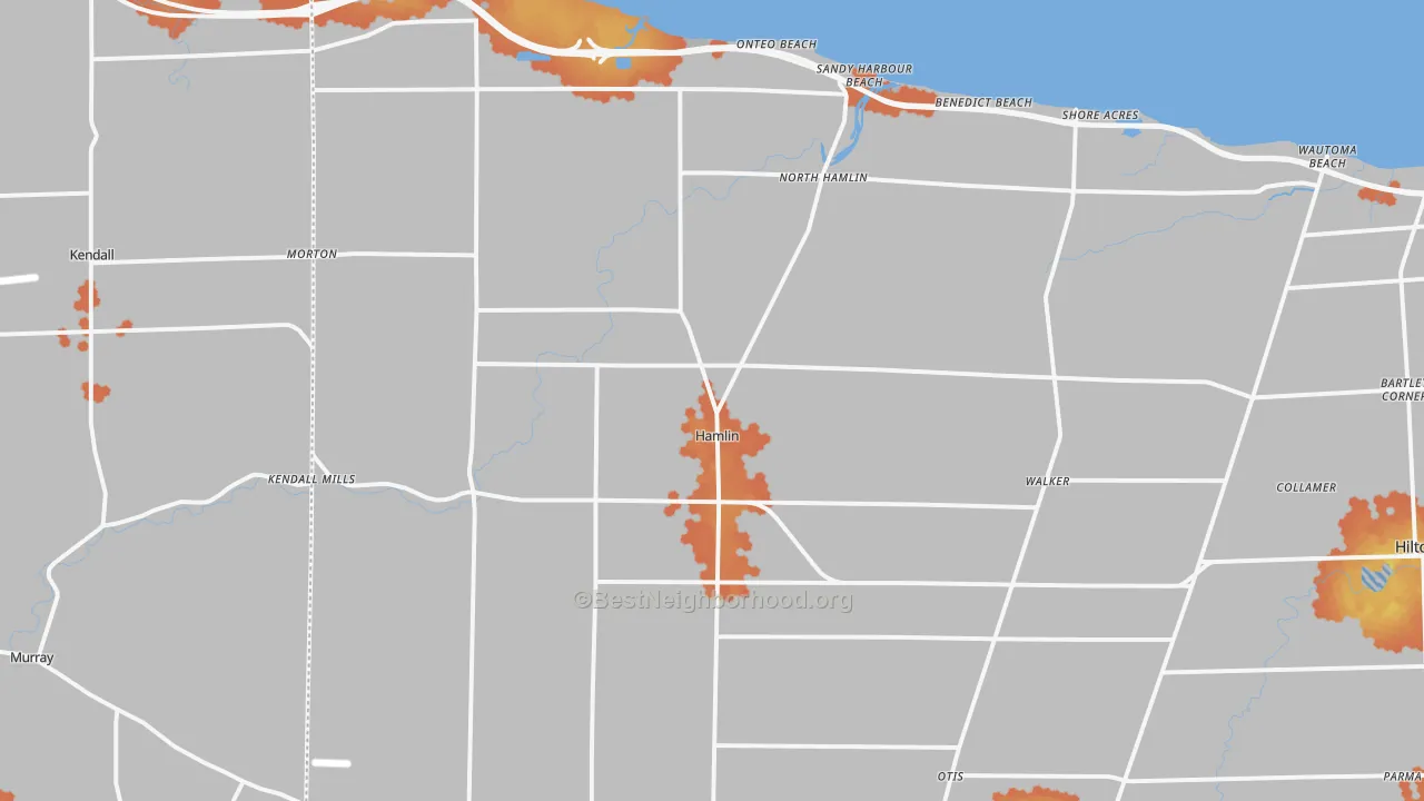Bike Grade map of Hamlin, NY