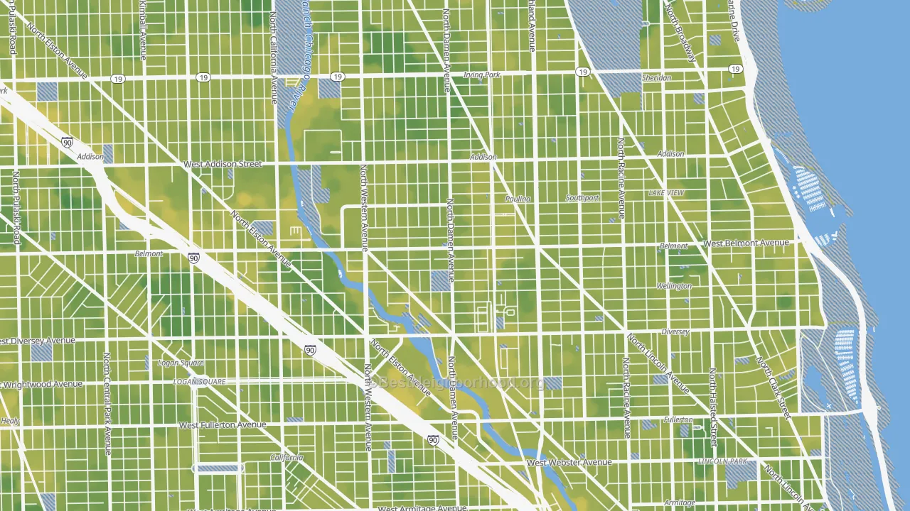 Bike Grade map of Hamlin Park, Chicago, IL