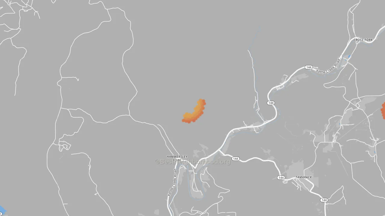 Bike Grade map of Hammersley Fork, PA