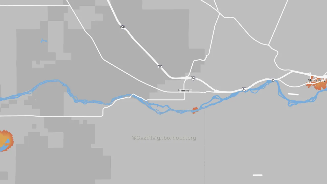 Bike Grade map of Hammett, ID