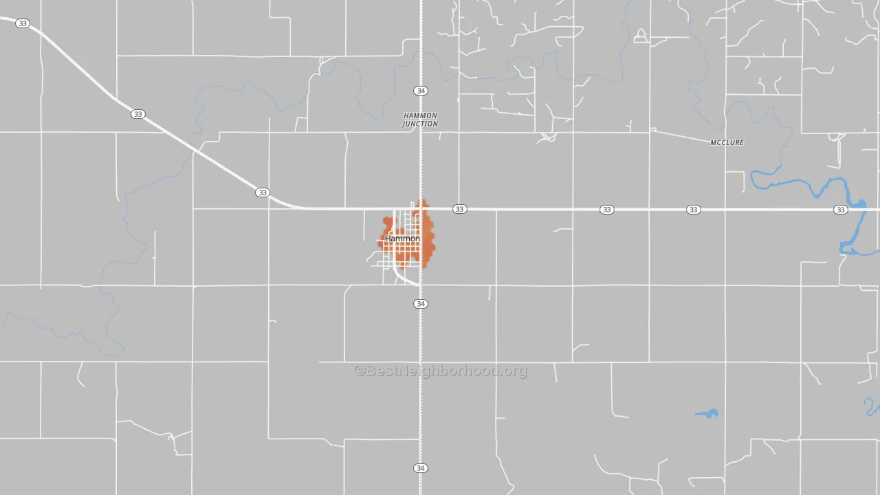 Bike Grade map of Hammon, OK