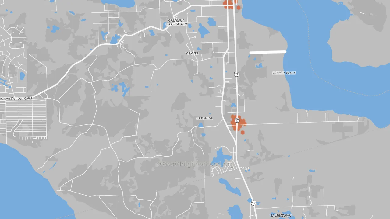Bike Grade map of Hammond, FL