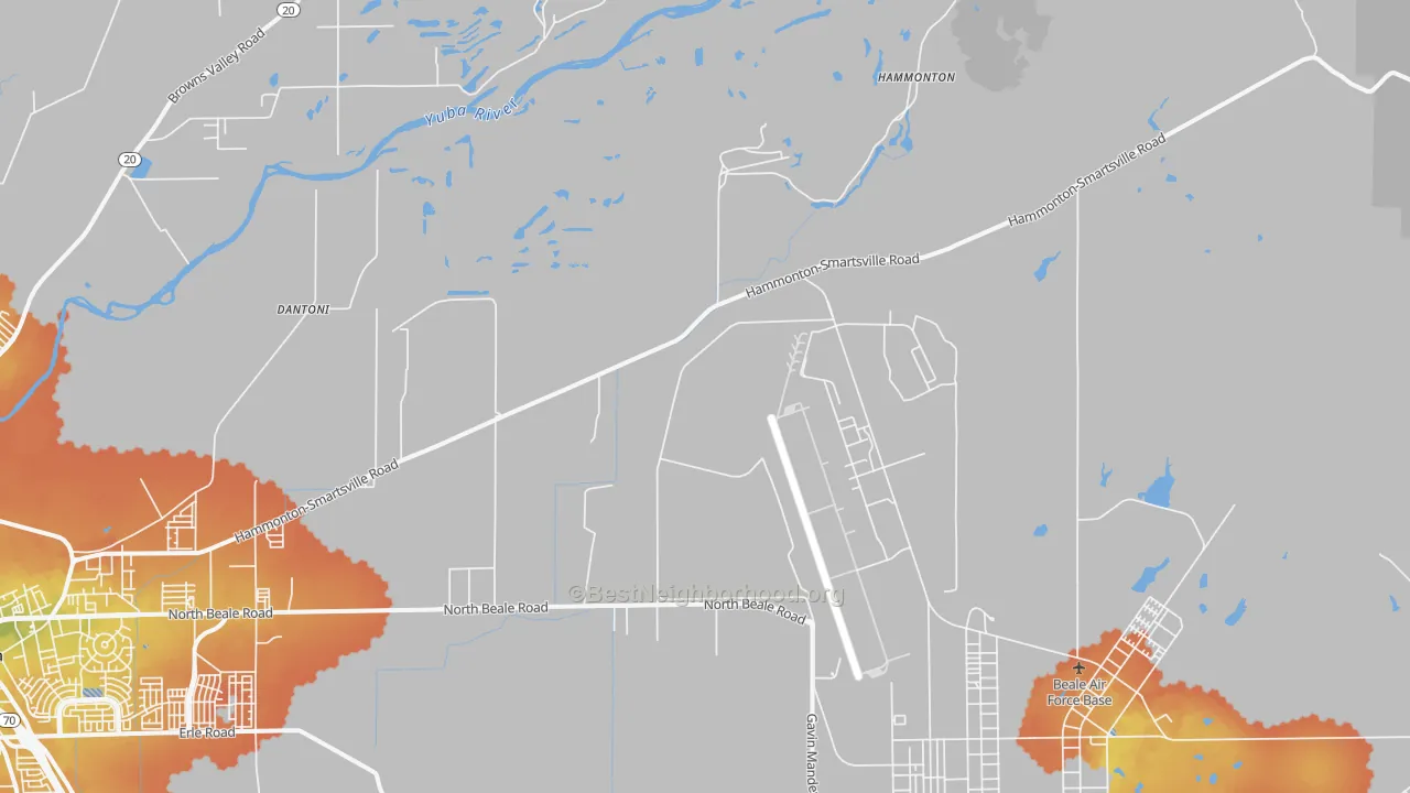 Bike Grade map of Hammonton, CA