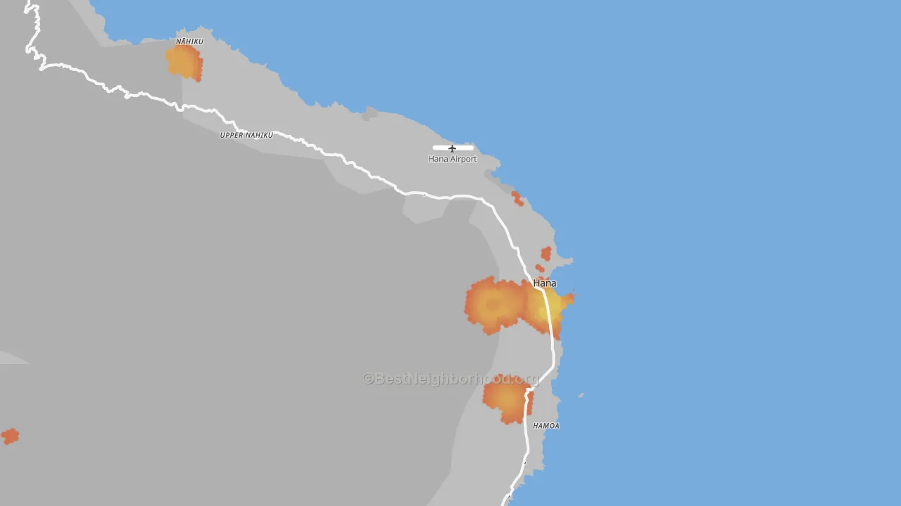 Bike Grade map of Hana, HI