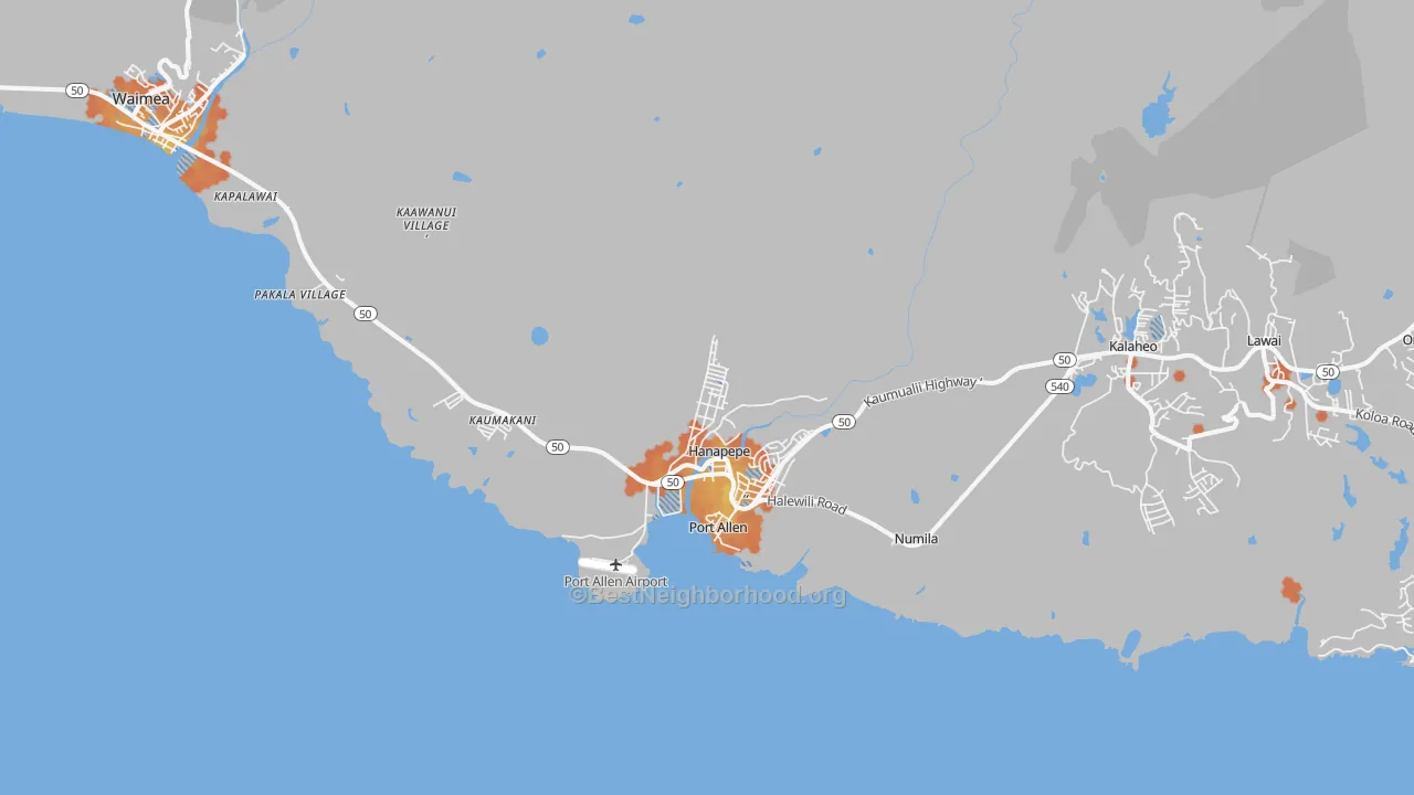 Bike Grade map of Hanapepe, HI