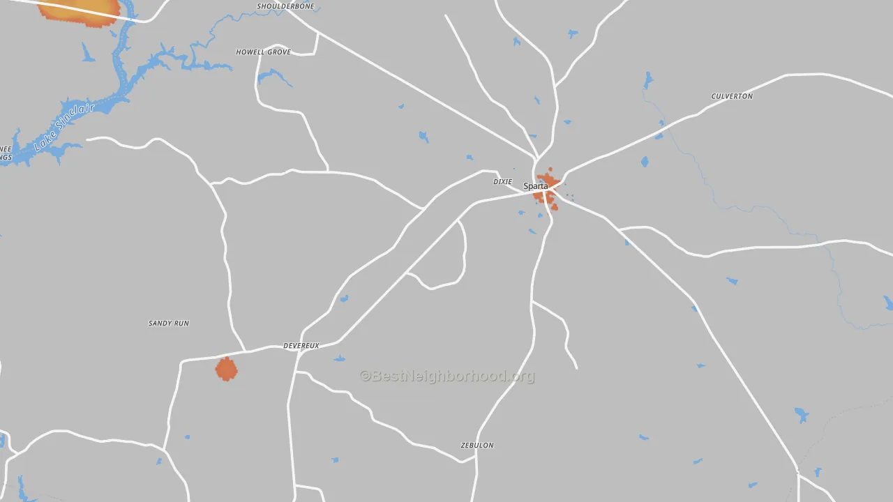 Bike Grade map of Hancock County, GA