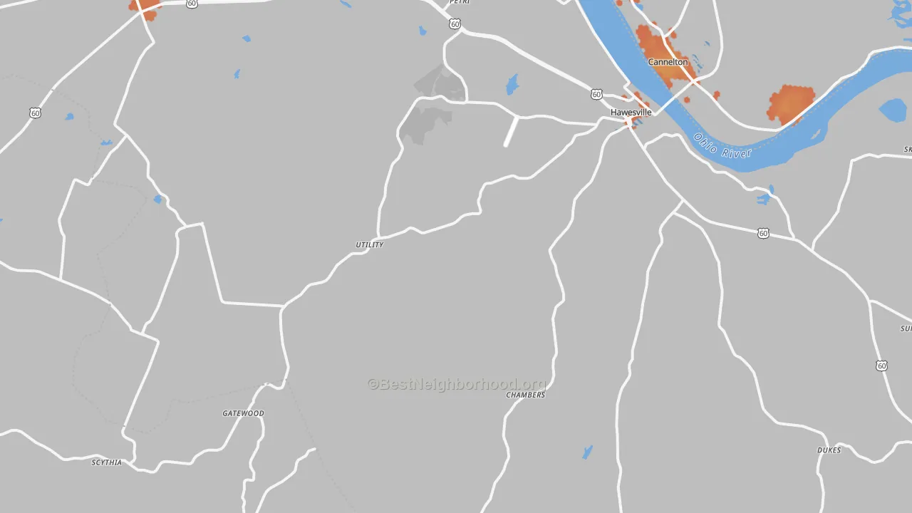 Bike Grade map of Hancock County, KY