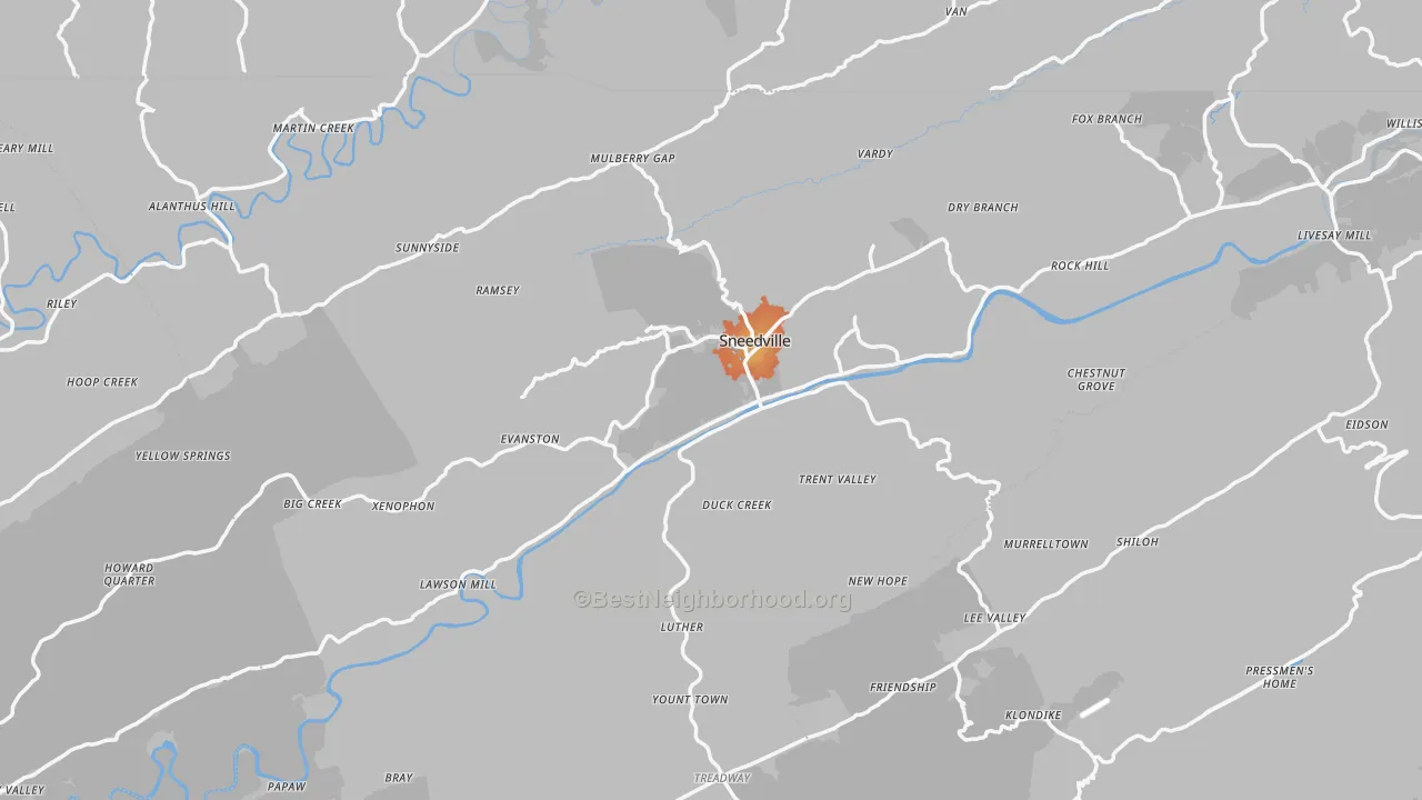 Bike Grade map of Hancock County, TN