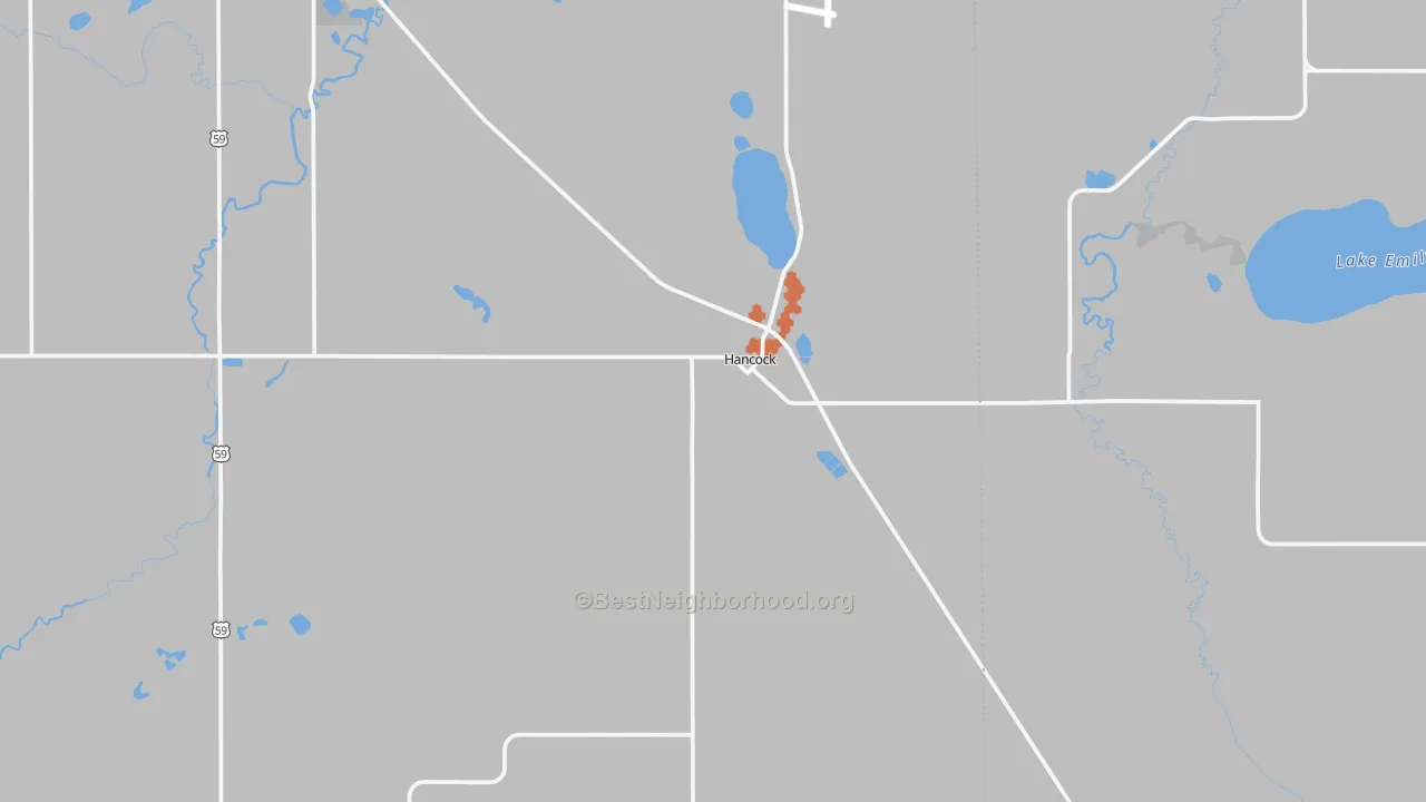 Bike Grade map of Hancock, MN