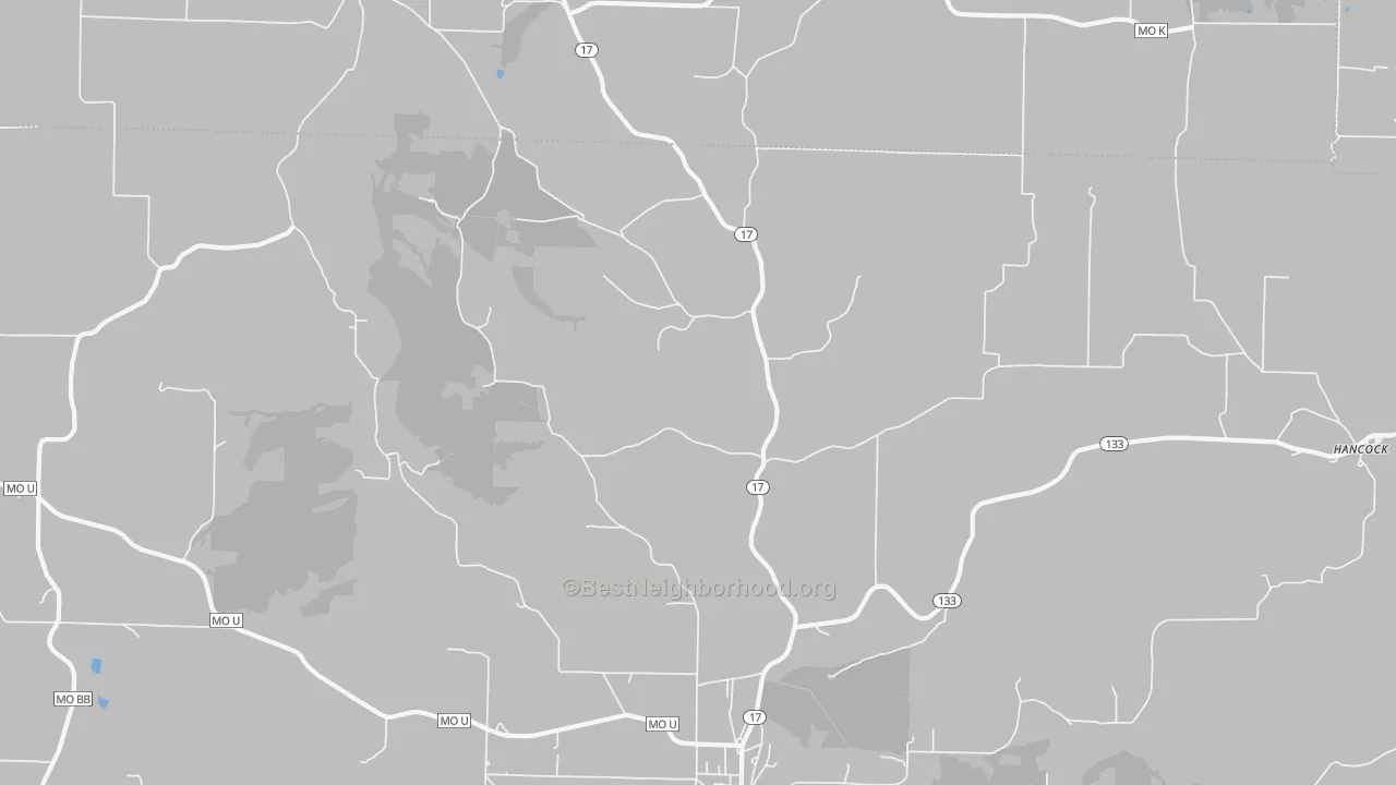 Bike Grade map of Hancock, MO