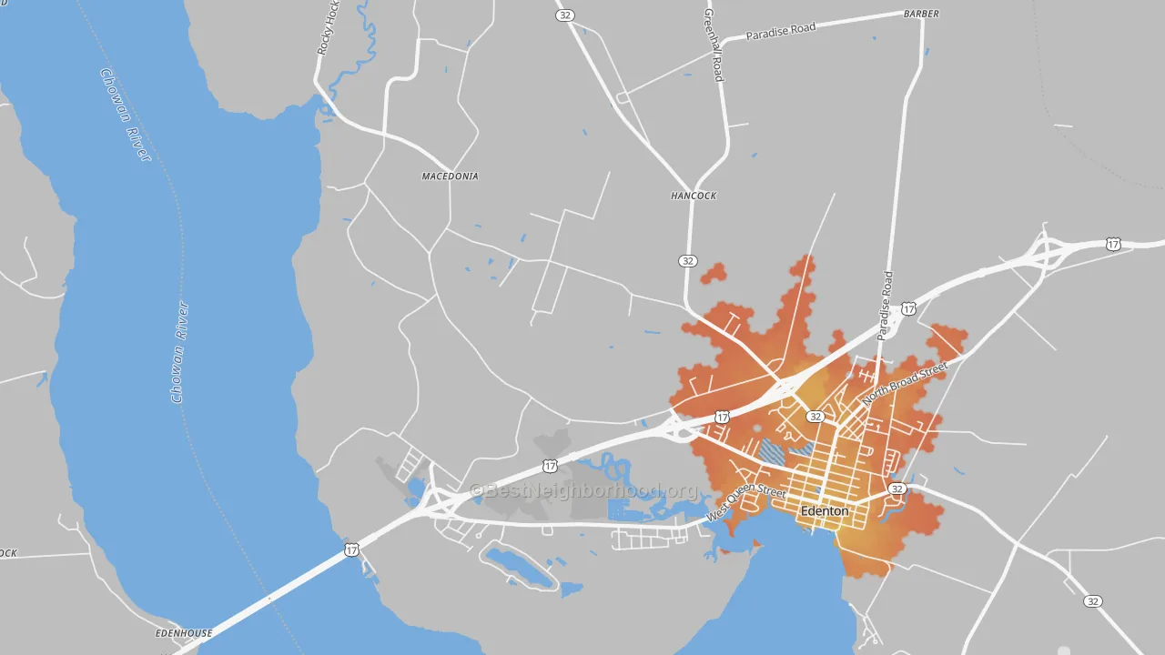 Bike Grade map of Hancock, NC