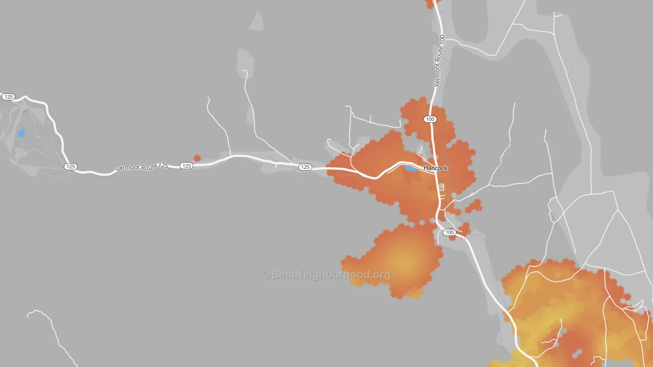 Bike Grade map of Hancock, VT