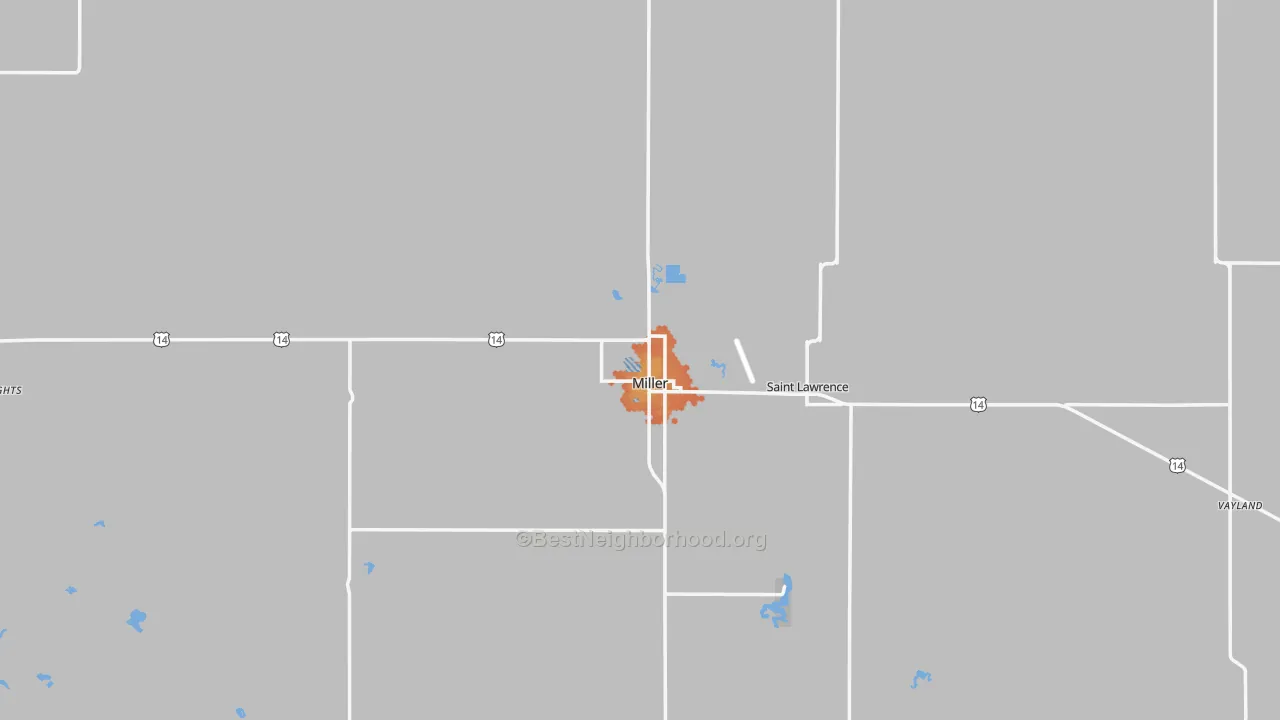 Bike Grade map of Hand County, SD