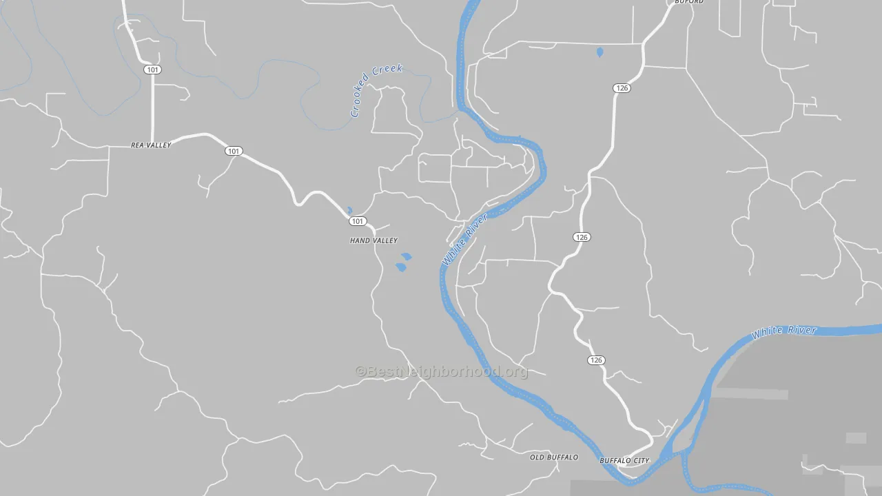 Bike Grade map of Hand Valley, AR