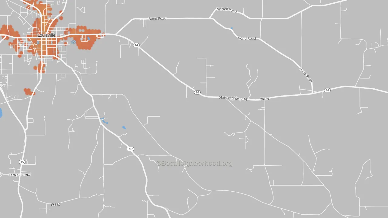 Bike Grade map of Handle, MS