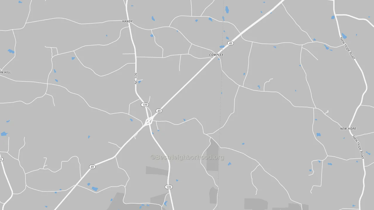 Bike Grade map of Handy, NC