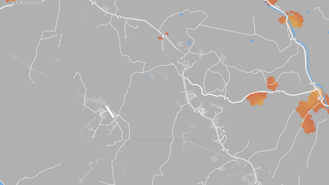 Bike Grade map of Haneyville, PA